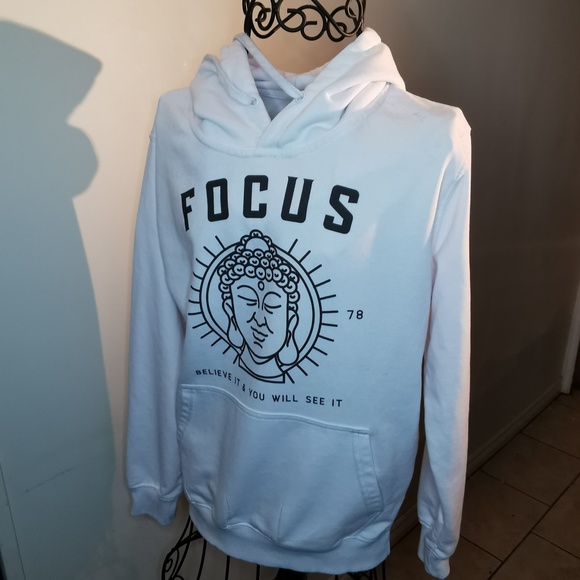 Old School White Hoodie Sz. S Cute and Fashionable - Picture 4 of 8